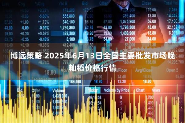 博远策略 2025年6月13日全国主要批发市场晚籼稻价格行情