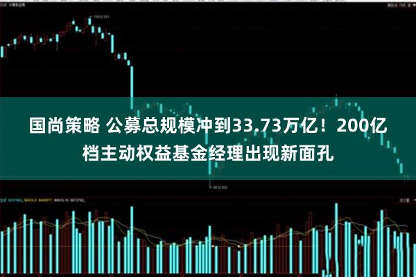 国尚策略 公募总规模冲到33.73万亿！200亿档主动权益基金经理出现新面孔